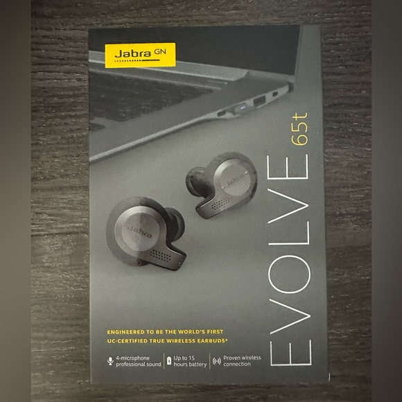 Jabra Evolve 65t Wireless Earbuds (brand new, never unopened packaging) - Picture 1 of 2